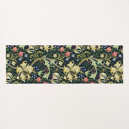 William Morris Golden Lily Bloemen Patroon Yogamat (Achterkant (horizontaal))