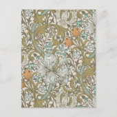 William Morris Golden Lily Blue Gold Classic Briefkaart (Voorkant)