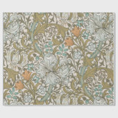 William Morris Golden Lily Blue Gold Classic Cadeaupapier (Vlak)