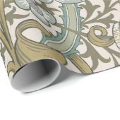 William Morris Golden Lily Blue Gold Classic Cadeaupapier (Rol Hoek)