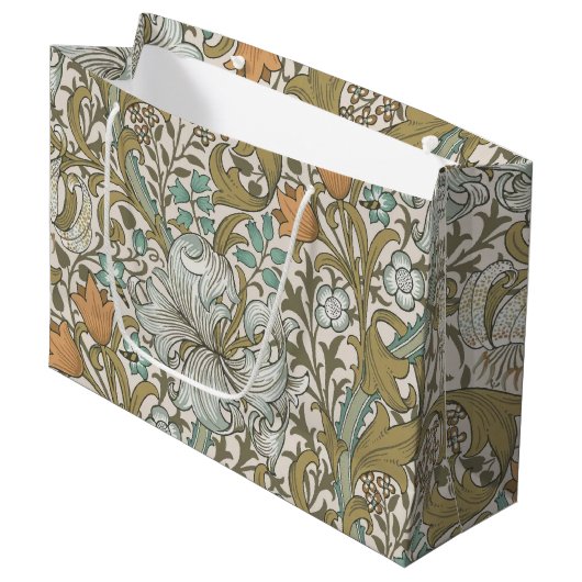 William Morris Golden Lily Blue Gold Classic Groot Cadeauzakje (Voorkant Gekanteld)