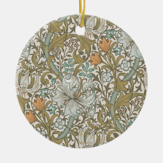 William Morris Golden Lily Blue Gold Classic Keramisch Ornament (Voorkant)