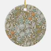 William Morris Golden Lily Blue Gold Classic Keramisch Ornament (Achterkant)