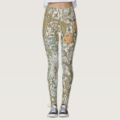 William Morris Golden Lily Blue Gold Classic Leggings (Voorkant)
