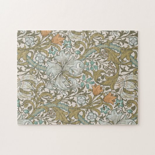 William Morris Golden Lily Blue Gold Classic Legpuzzel (Horizontaal)