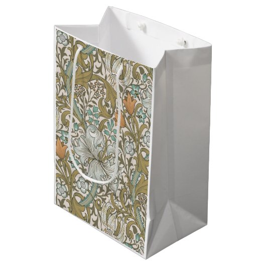 William Morris Golden Lily Blue Gold Classic Medium Cadeauzakje (Voorkant Gekanteld)
