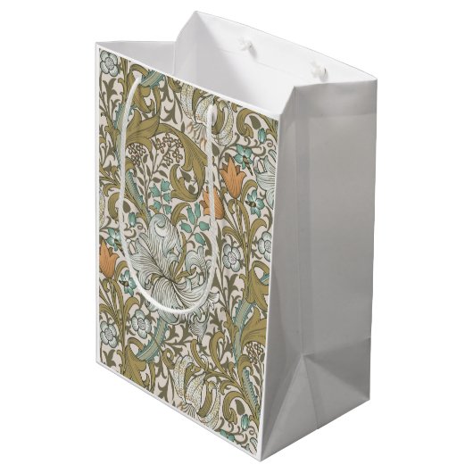 William Morris Golden Lily Blue Gold Classic Medium Cadeauzakje (Achterkant Gekanteld)
