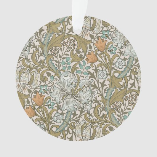 William Morris Golden Lily Blue Gold Classic Ornament (voorkant)