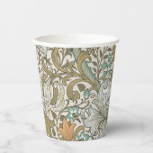 William Morris Golden Lily Blue Gold Classic Papieren Bekers (Voorkant)