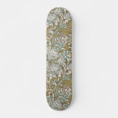 William Morris Golden Lily Blue Gold Classic Persoonlijk Skateboard (Voorkant)