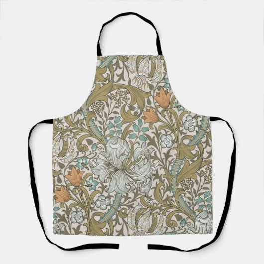 William Morris Golden Lily Blue Gold Classic Schort (Voorkant)