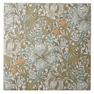 William Morris Golden Lily Blue Gold Classic Tegeltje