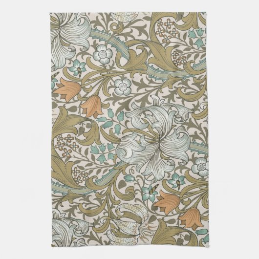 William Morris Golden Lily Blue Gold Classic Theedoek (Verticaal)