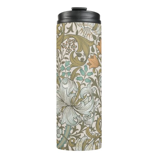 William Morris Golden Lily Blue Gold Classic Thermosbeker (Voorkant)