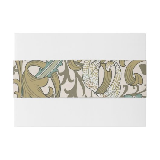 William Morris Golden Lily Blue Gold Classic Uitnodigingen Wikkel (Achterkant Voorbeeld)