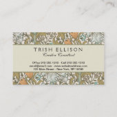 William Morris Golden Lily Blue Gold Classic Visitekaartje (Achterkant)
