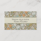 William Morris Golden Lily Blue Gold Classic Visitekaartje (Voorkant)