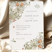 William Morris Golden Lily bruiloft uitnodiging