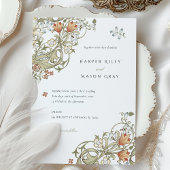 William Morris Golden Lily bruiloft uitnodiging