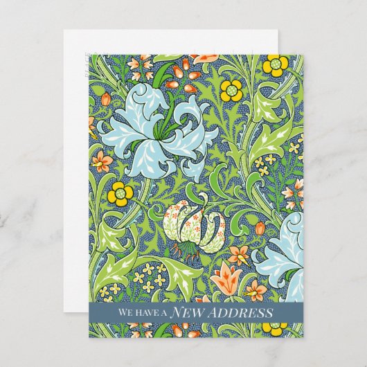 William Morris Golden Lily CC1223 Moving Aankondigingskaart (Voorkant / Achterkant)