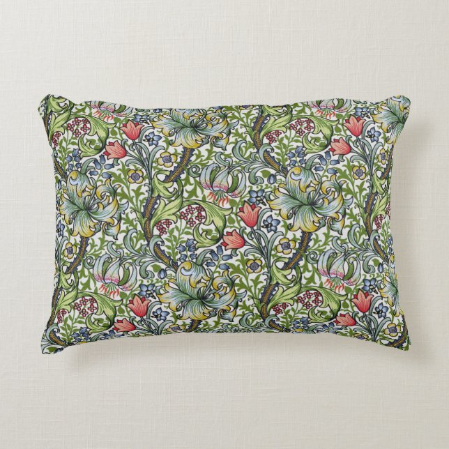 William Morris Golden Lily Floral Chintz Accent Kussen (Voorkant)