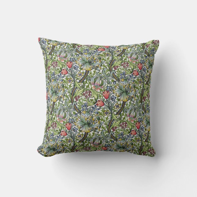 William Morris Golden Lily Floral Chintz Kussen (Voorkant)