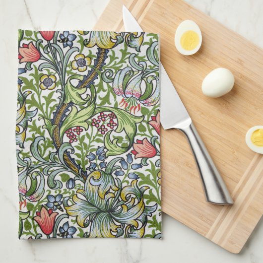 William Morris Golden Lily Floral Chintz Pattern Theedoek (Quarter Fold)