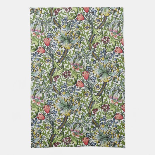 William Morris Golden Lily Floral Chintz Pattern Theedoek (Verticaal)