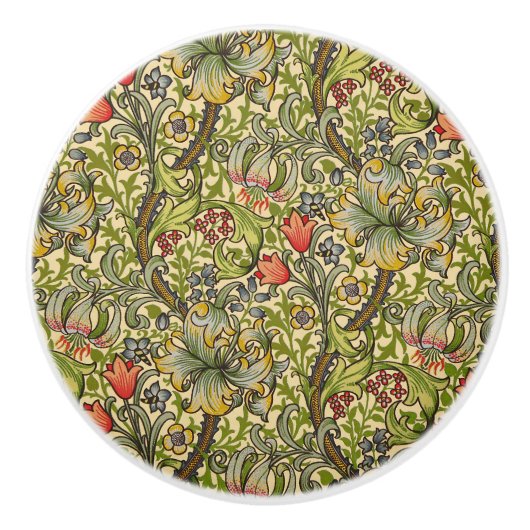 William Morris Golden Lily Floral Design Keramische Knop (Voorkant)