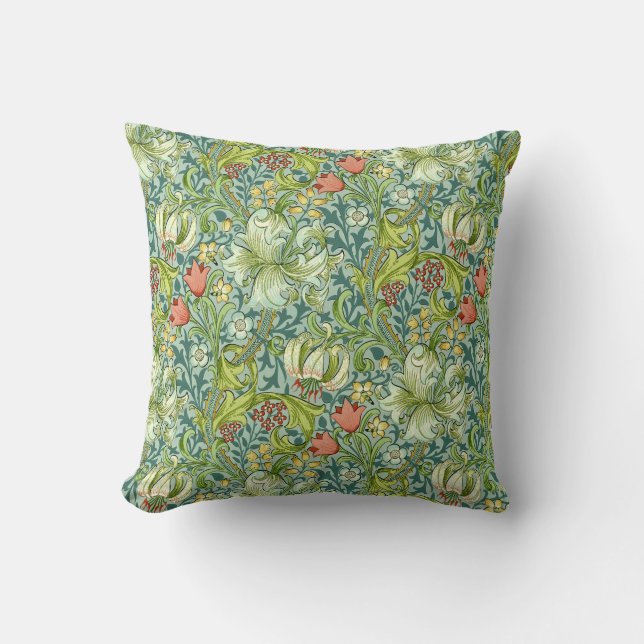 William Morris Golden Lily  Floral Design Kussen (Voorkant)