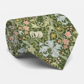 William Morris "Golden Lily" Floral Green Stropdas (Opgerold)