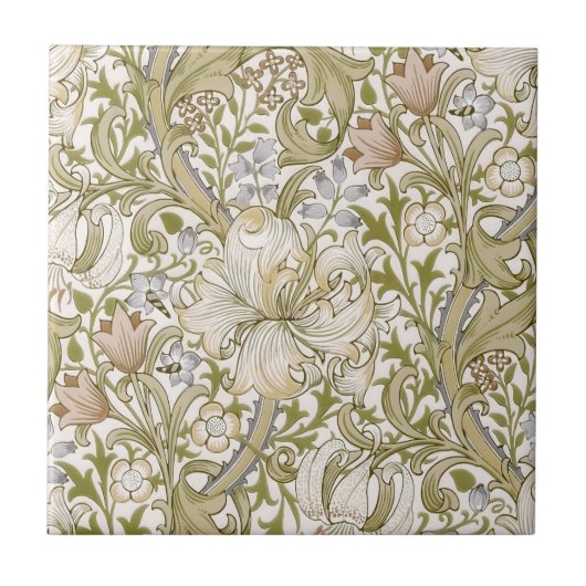 William Morris Golden Lily Garden Flower Classic Tegeltje (Voorkant)