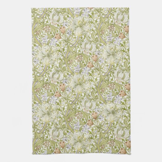 William Morris Golden Lily Garden Flower Classic Theedoek (Verticaal)