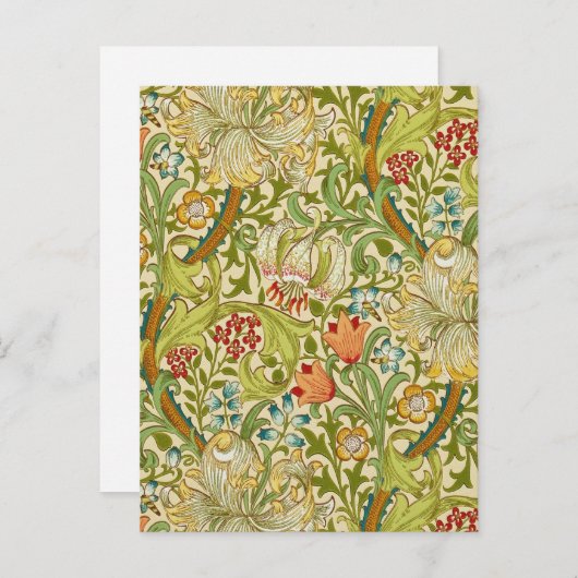 William Morris Golden Lily  Pre-Raphaelite Briefkaart (Voorkant / Achterkant)