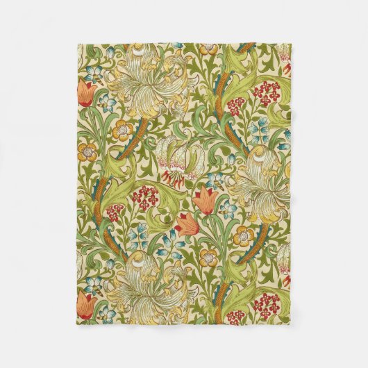 William Morris Golden Lily Pre-Raphaelite Fleece Deken (Voorkant)