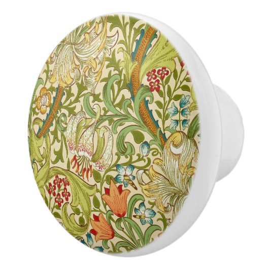 William Morris Golden Lily  Pre-Raphaelite Keramische Knop (Rechts)