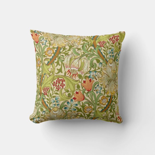 William Morris Golden Lily  Pre-Raphaelite Kussen (Voorkant)