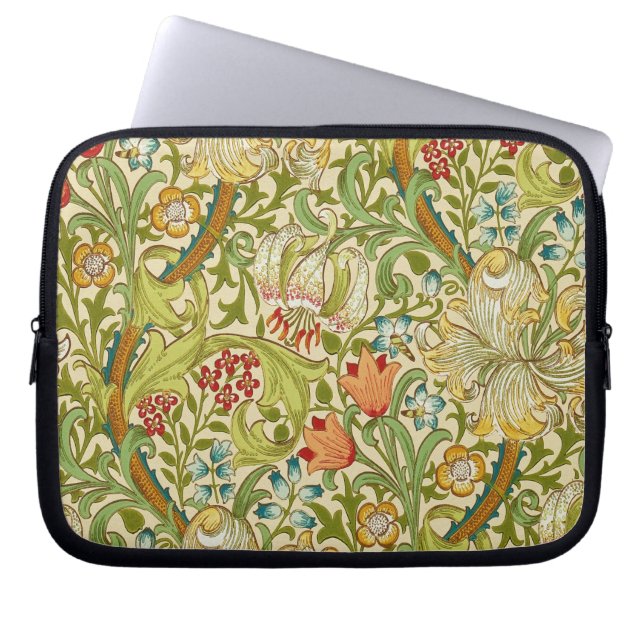 William Morris Golden Lily  Pre-Raphaelite Laptop Sleeve (Voorkant)