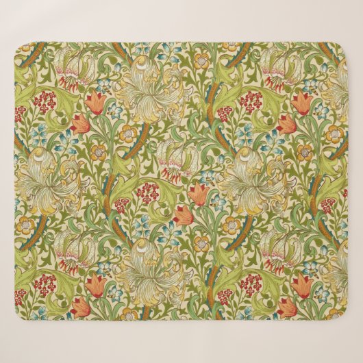 William Morris Golden Lily Pre-Raphaelite Sherpa Deken (Voorkant (horizontaal))