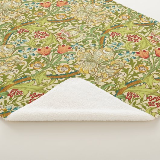 William Morris Golden Lily Pre-Raphaelite Sherpa Deken (3/4)