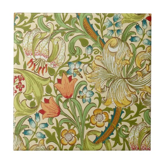 William Morris Golden Lily  Pre-Raphaelite Tegeltje (Voorkant)