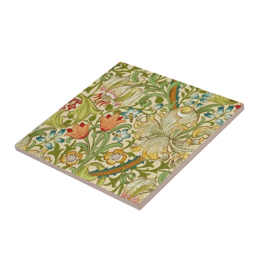 William Morris Golden Lily  Pre-Raphaelite Tegeltje (Zijkant)
