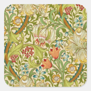 William Morris Golden Lily  Pre-Raphaelite Vierkante Sticker