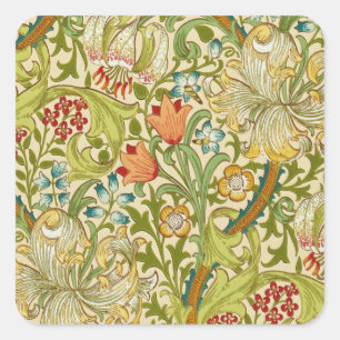 William Morris Golden Lily Pre-Raphaelite Vierkante Sticker