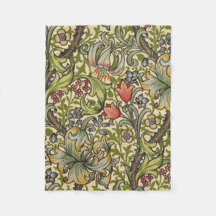 William Morris Golden Lily Rested Pattern Fleece Deken