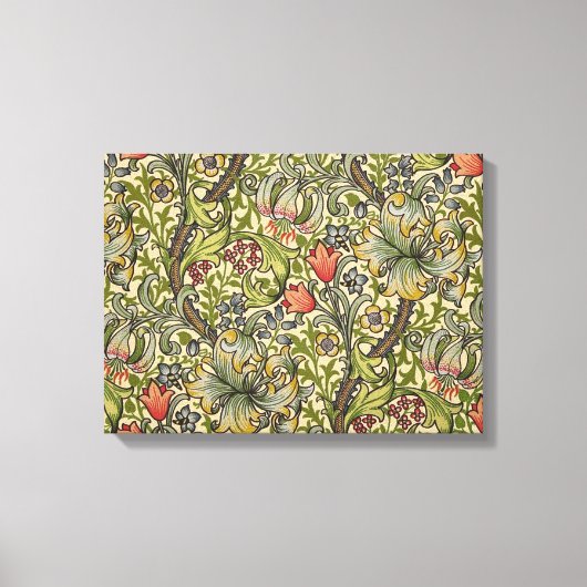William Morris Golden Lily Restored Pattern Canvas Afdruk (Voorkant)