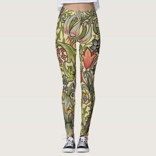 William Morris Golden Lily Restored Pattern Leggings (Voorkant)