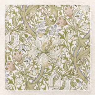William Morris Golden Lily Tuin Bloem Klassieker Glazen Onderzetter