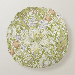 William Morris Golden Lily Tuin Bloem Klassieker Rond Kussen