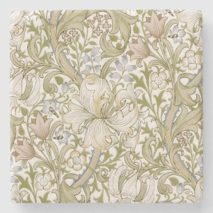 William Morris Golden Lily Tuin Bloem Klassieker Stenen Onderzetter